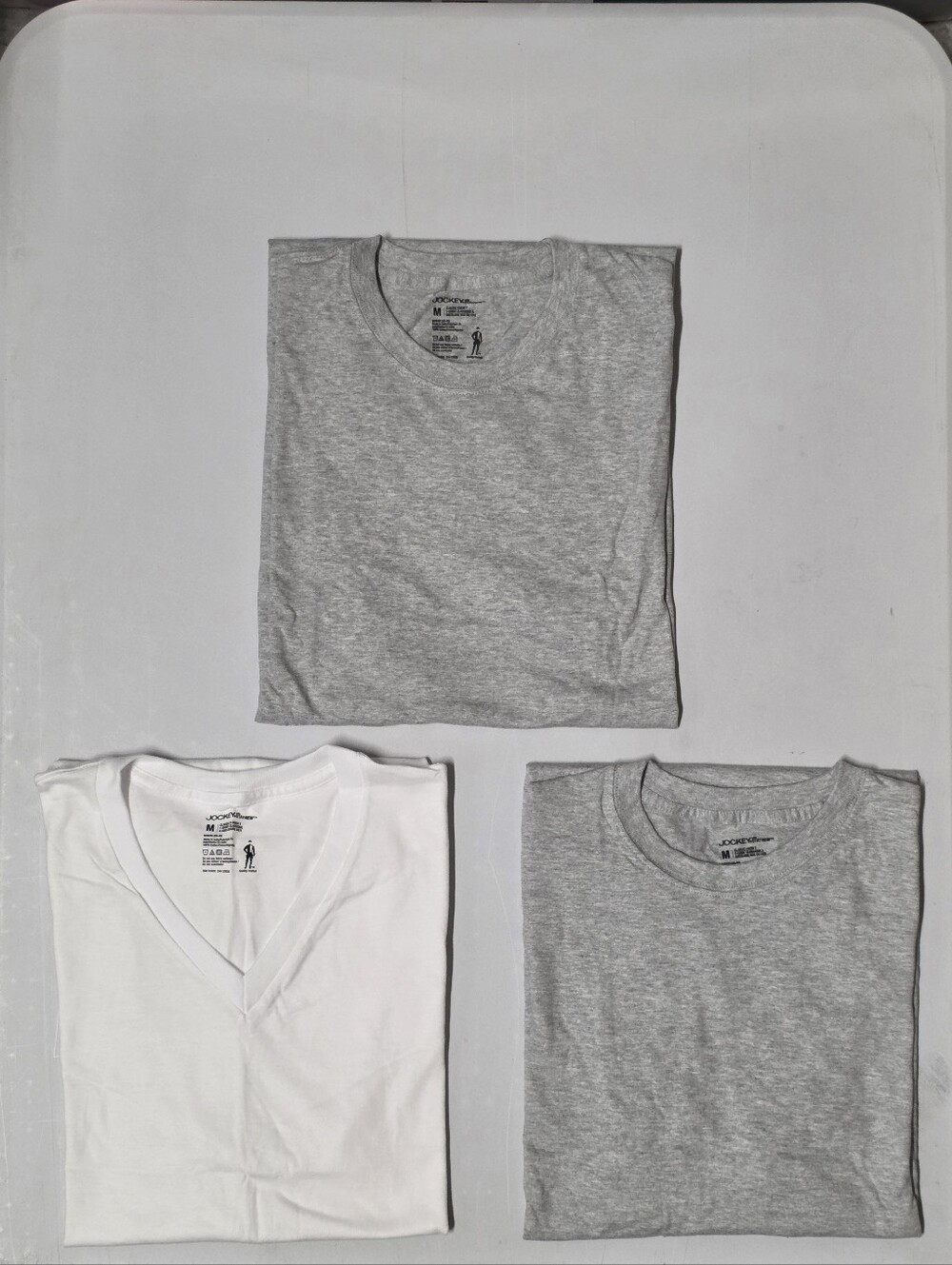Jockey Classics 3-Pack Men’s M Cotton (2 Crew) - (1 V Neck) Undershirts Tagless